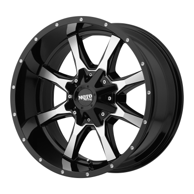 MOTO METAL - 20 x 12 MM MO970 GLOSS BLACK W/ MACHINED FACE - 5X5.0/5.5