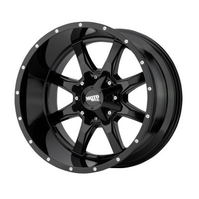 MOTO METAL - 20 x 12 MM MO970 GLOSS BLACK W/ MILLED LIP - 6X135/5.5