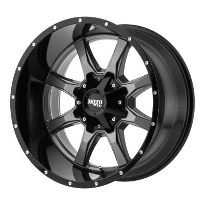 MOTO METAL - 20 x 12 MM MO970 GLOSS GRAY CENTER W/ GLOSS BLACK LIP - 5X5.0/5.5