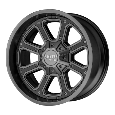 MOTO METAL - 20 x 10 MM SHIFT MATTE GRAY W/ G-BLK INSERTS - 8X6.5