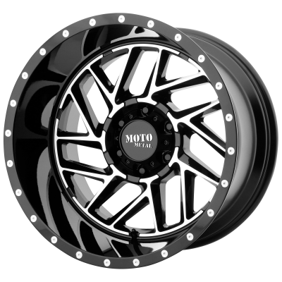 MOTO METAL - 20 x 10 MM BREAKOUT GLOSS BLACK MACHINED - 5X5.0