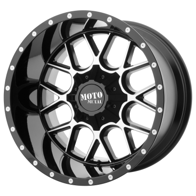 MOTO METAL - 20 x 10 MM SIEGE GLOSS BLACK MACHINED - 5X5.0/5.5