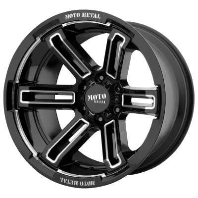 MOTO METAL - 20 x 12 MM RUKUS GLOSS BLACK MILLED - 8X6.5