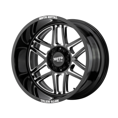 MOTO METAL - 20 x 10 MM FOLSOM GLOSS BLACK MILLED - 5X5.0