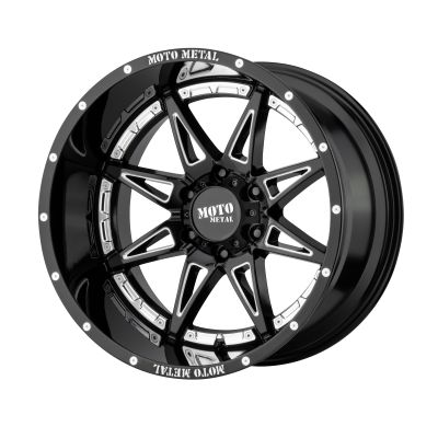 MOTO METAL - 20 x 10 MM HYDRA GLOSS BLACK MILLED - 5X5.0