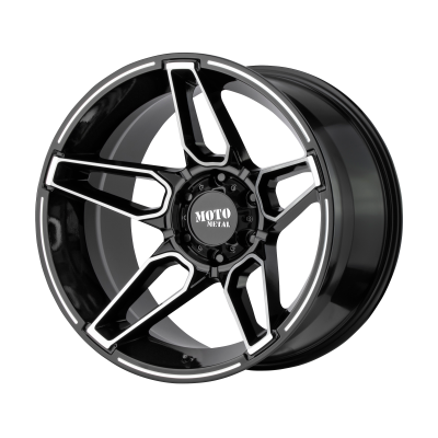 MOTO METAL - 20 x 10 MM FANG GLOSS BLACK MACHINED - 5X5.0