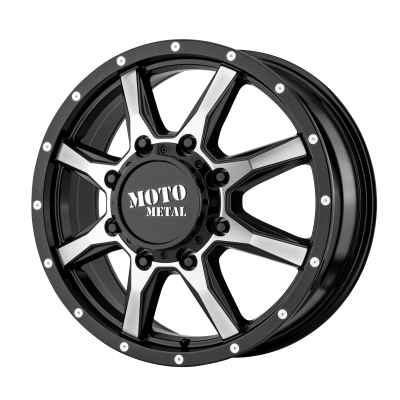 MOTO METAL - 20 x 8.25 MM MO995 GLOSS BLACK MACHINED - FRONT - 8X200