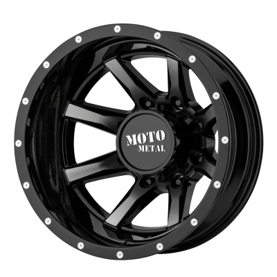 MOTO METAL - 20 x 8.25 MM MO995 GLOSS BLACK MACHINED - REAR - 8X6.5