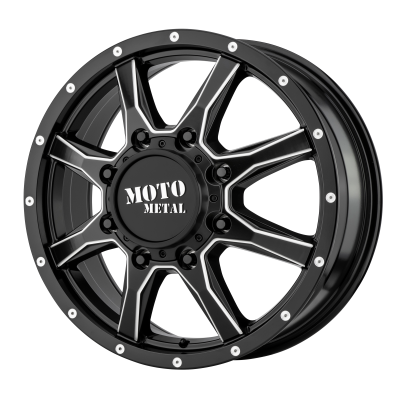 MOTO METAL - 20 x 8.25 MM MO995 SATIN BLACK MILLED - FRONT - 8X6.5