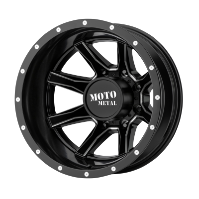 MOTO METAL - 20 x 8.25 MM MO995 SATIN BLACK MILLED - REAR - 8X6.5