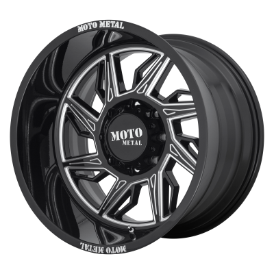 MOTO METAL - 20 x 10 MM HURRICANE GLOSS BLACK MILLED - LEFT DIRECTIONAL - 5X5.0