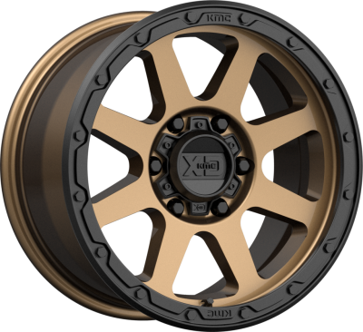 XD SERIES WHEELS - 17 x 8.5 XD  ADDICT 2 MATTE BRONZE W/ MATTE BLACK LIP - 5X5.0 - 4.75" BS