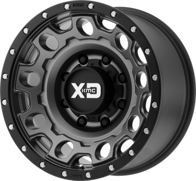 XD SERIES WHEELS - 18 x 9 XD  HOLESHOT MATTE GRAY W/ BLACK RING - 6X5.5 - 5.71" BS