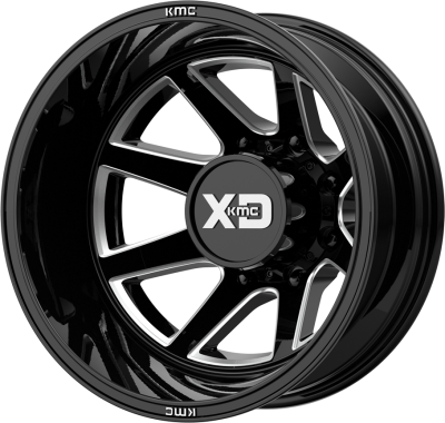 XD SERIES WHEELS - 20 x 8.25 XD  XD845 GLOSS BLACK MILLED - REAR - 8X6.5 - -4.08" BS