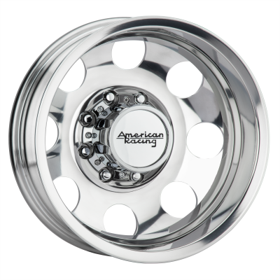 American Racing - 16 x 6 AR204 BAJA DUALLY Polished - Rear 8X6.5 - -1.78" BS