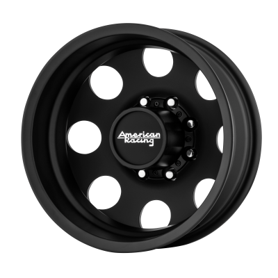 American Racing - 16 x 6 AR204 BAJA DUALLY Satin Black - Rear 8X6.5 - -1.78" BS