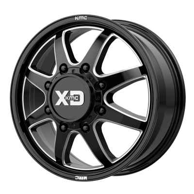 XD SERIES WHEELS - 20 x 8.25 XD  XD845 GLOSS BLACK MILLED - FRONT - 8X170 - 8.76" BS