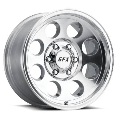 Desert Rattler Aluminum - 15x8 DR Tracker III  Polished 5x4.5  -  3.75" BS