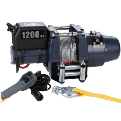 Bulldog Winch - Bulldog Winch Hoist 1200 LB 12v DC - Wire rope