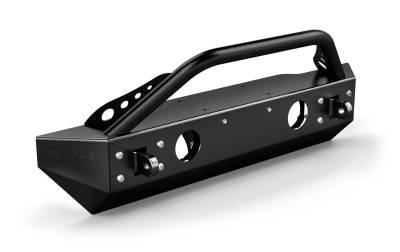 Tera-Flex Suspension - TeraFlex  JK: RockGuard Explorer Front Bumper w/ Hoop – Offset Drum Winch