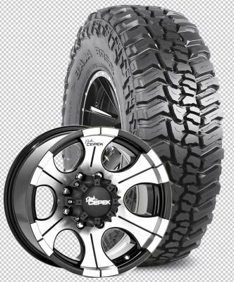 Mickey Thompson - 35X12.50R17LT  M/T BAJA BOSS Tires on Dick Cepek DC-2 Wheels