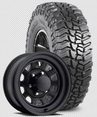 Mickey Thompson - 35X12.50R17LT  M/T BAJA BOSS Tires on Steel Rock Crawler Wheels