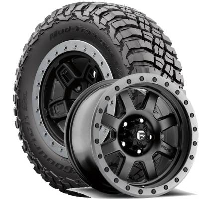 BF Goodrich - 285/70R17 BFG Mud Terrain KM3 on 17x8.5 Fuel Trophy 551 Black