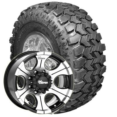 Interco Tire - 285/75R16 Swamper SSR Radial on 16x8 Cepek DC-2 Black