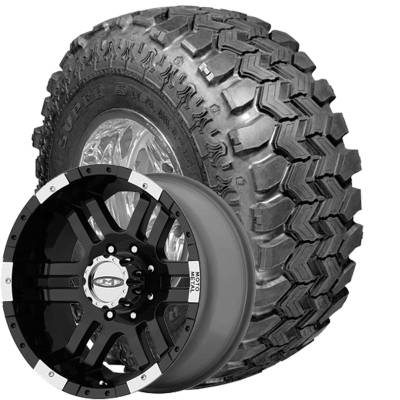 Interco Tire - 35x12.50R16 Swamper SSR Radial on 16x9 Moto Metal 951 Black