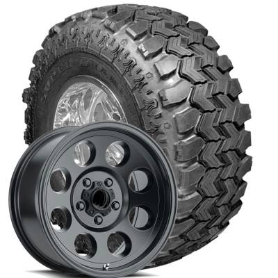 Interco Tire - 35x12.50R18 Swamper SSR Radial on 18x9 Tracker II Black