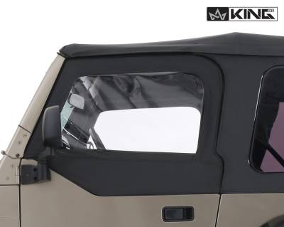 King 4WD - King 4WD Replacement Soft Upper Doors Only - Black Diamond - Wrangler TJ 1997-2006