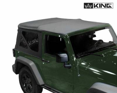 King 4WD - King 4WD Premium Replacement Soft Top, Black Diamond With Tinted Windows, Jeep Wrangler JK 2 Door 2007-2009