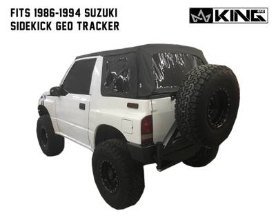 King 4WD - King 4WD Premium Replacement Soft Top, Black Diamond With Tinted Windows, 1986-1994 Suzuki Sidekick GEO Tracker