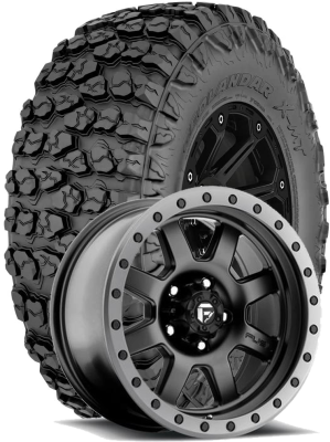 Yokohama Tire - 35x12.50R17 Geolandar X-MT on 17x8.5  Fuel Trophy 551 Black