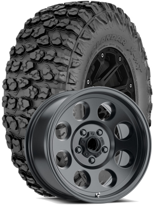 Yokohama Tire - 35X12.50R18 GEOLANDAR X-MT on 18x9 Tracker III Black