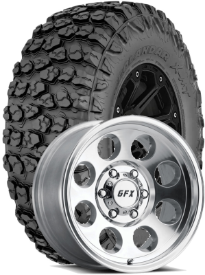 Yokohama Tire - 35X12.50R18 GEOLANDAR X-MT on 18x9 Tracker III Polished