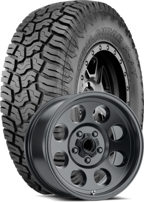 Yokohama Tire - 35X12.50R17 Geolandar X-AT on 17x9 DR Tracker III Black