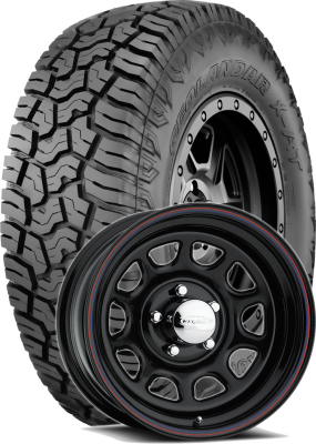 Yokohama Tire - 35x12.50R17 Geolandar X-AT on 17x9 Black Steel Rock Crawler