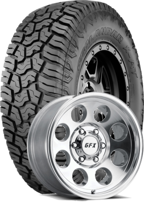 Yokohama Tire - 37x12.50R17 Geolandar X-AT on 17x9 Tracker III Polished