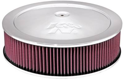 K&N - K&N Round Air Filter Assembly - 5-1/8", 14" X 3-3/4"H, 1-1/4"DROP BASE