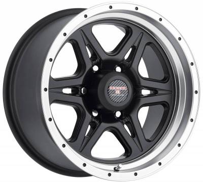 Desert Rattler Aluminum - 17X9 Desert Rattler Moab-STR 6 - Black-Machined - 6x135