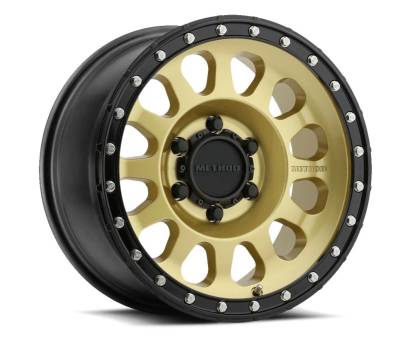 Method Racing Wheels - 20x10 Method MR315 - 6x135  4.76"BS - GOLD - BLACK LIP