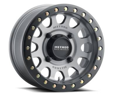 Method Racing Wheels - 14x7 Method MR401 UTV Beadlock - 4x156  4.3"BS - TITANIUM - MATTE BLACK RING