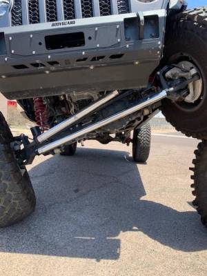 Apex Chassis - Apex Chassis Jeep 2.5 Ton Tie Rod & Drag Link Assembly Dana 44 With Flip Polished Aluminum For 18-22 Jeep Wrangler 19-21 Gladiator Apex