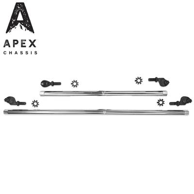 Apex Chassis - Apex Chassis Wrangler 1 Ton Steering Kit No Flip Polished Aluminum For 07-18 Wrangler JK