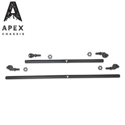 Apex Chassis - Apex Chassis Wrangler 1 Ton Steering Kit No Flip Black Aluminum For 07-18 Wrangler JK