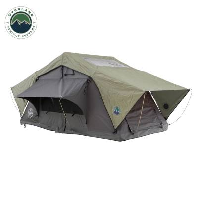 Overland Vehicle Systems - N2S Nomadic 2 Standard Roof Top Tent Gray Body Green Rainfly