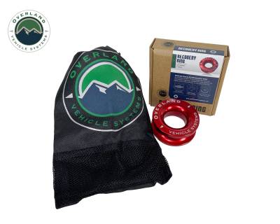 Overland Vehicle Systems - OVS Recovery Recovery Ring 2.5" 10,000 lb. Red With Storage Bag