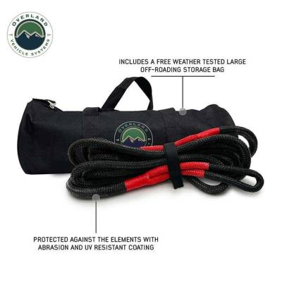 Overland Vehicle Systems - OVS Recovery Brute Kinetic Recovery Rope 1 1/4" x 30' With Storage Bag