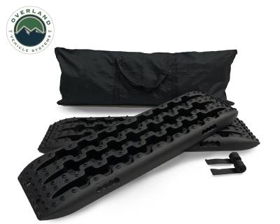 Overland Vehicle Systems - OVS Recovery Ramp With Pull Strap and Storage Bag - Black/Black